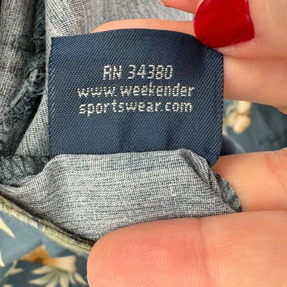 Weekender Mens Blue Hawaiian Floral Fish Print Button Up Shirt Size XL Camp - Picture 10 of 10